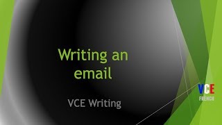 Writing an email - French VCE text types