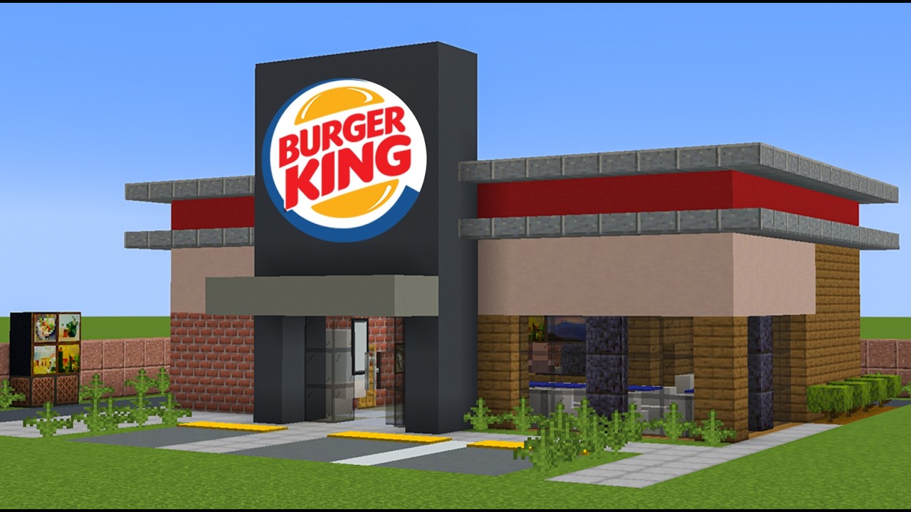 How to Build a Mini Modern Burger King in Minecraft🍔 - Minecraft Builders