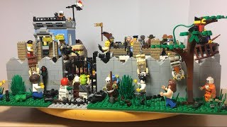 Огромная Лего самоделка на тему зомби апокалипсис ”лагерь выживших”
