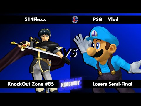 KnockOut Zone #85 - SSBM Losers Semi Final - 514Flexx (Marth) vs Vlad (Luigi)