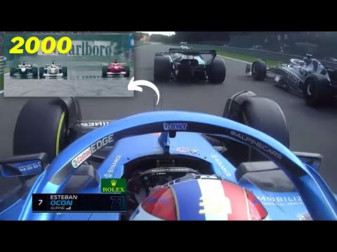 FANTÁSTICO! ULTRAPASSAGEM DUPLA 2022 VS 2000 GP DA BÉLGICA FORMULA 1