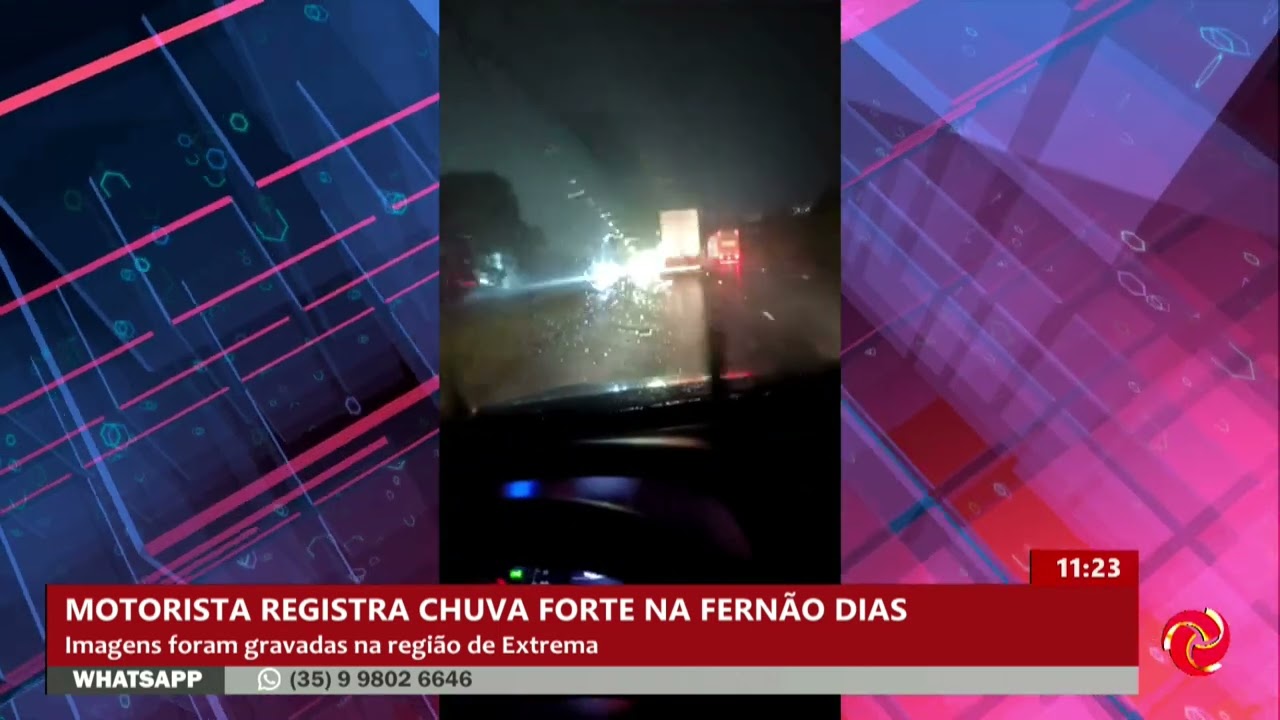 Chuva forte exige atenção de motoristas em Extrema