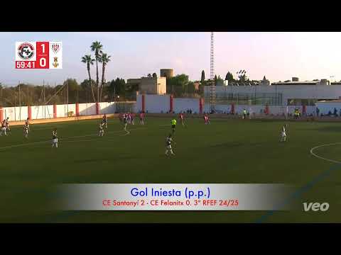 Gol Iniesta (propia puerta). CE Santanyí 2 - CE Felanitx 0. 3ª RFEF 24/25