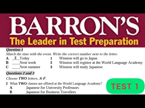 Barron's ielts test 1 | Winston will go to Japan