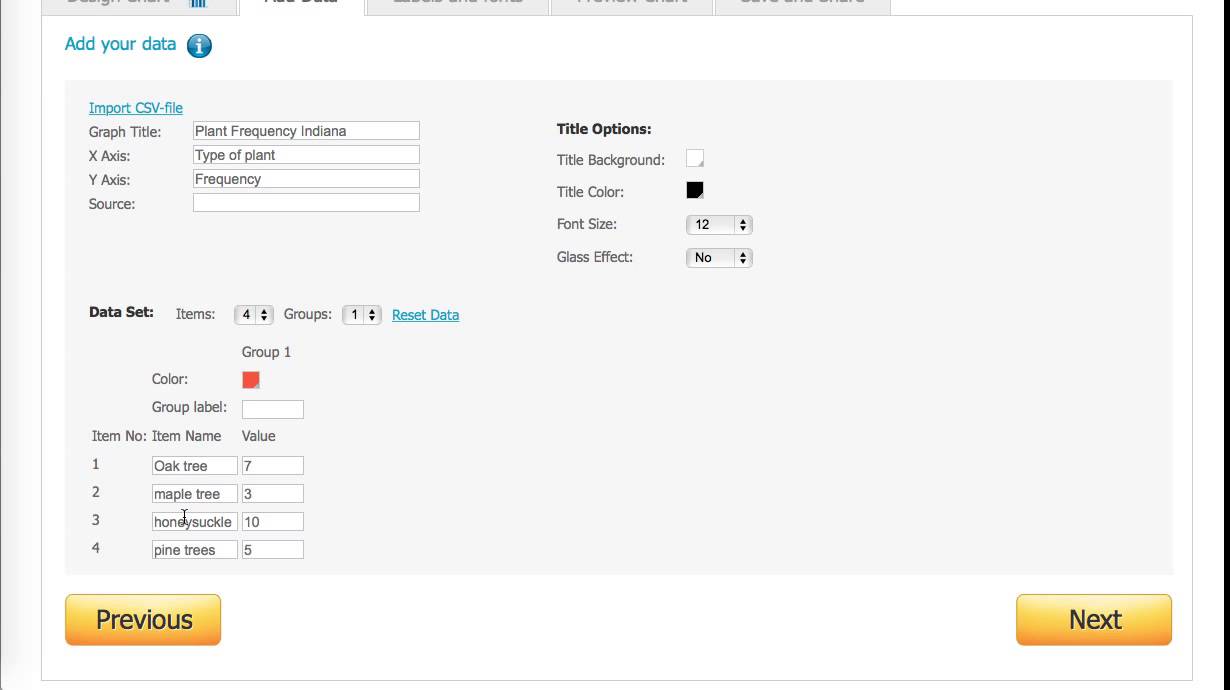 Online Chart tool screencast