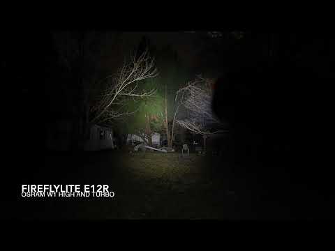 Fireflylite (Fireflies) E12r beam shots SST20 5000k vs Osram W1