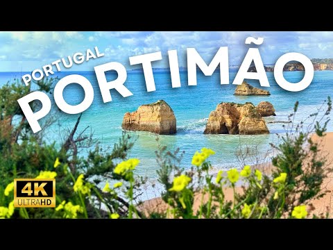 Portimão, Portugal 🇵🇹 // Quiet Beach Exploration (4K, No Commentary Walking Tour)