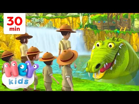Un cocodrilo de África 🐊 | Canciones con Animales para Niños | HeyKids - Canciones infantiles