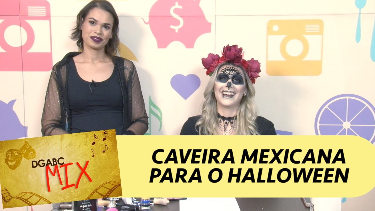 Aprenda maquiagem de caveira mexicana para Halloween