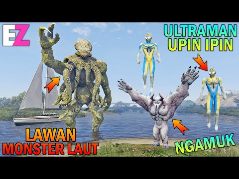 ANAK KAK ROS NGAMUK LAWAN MONSTER LAUT, ULTRAMAN UPIN IPIN TAKUT - GTA 5 SULTAN BOCIL