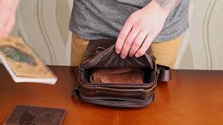 Практична чоловіча сумка Vintage 20824 шкіряна коричнева