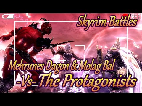 Skyrim Battles - Mehrunes Dagon & Molag Bal vs The Protagonists [Legendary Settings]
