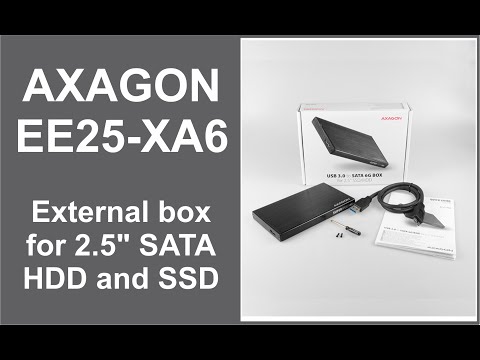 AXAGON EE25-XA6 USB3.0 – SATA 6G 2,5" išorinė ALINE dėžutė video