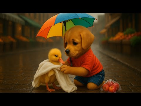 Un cucciolo trova un anatroccolo sotto la pioggia | Una storia di amicizia commovente | La ricerc...