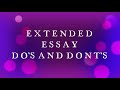 EXTENDED ESSAY STUDENT'S JOURNEY