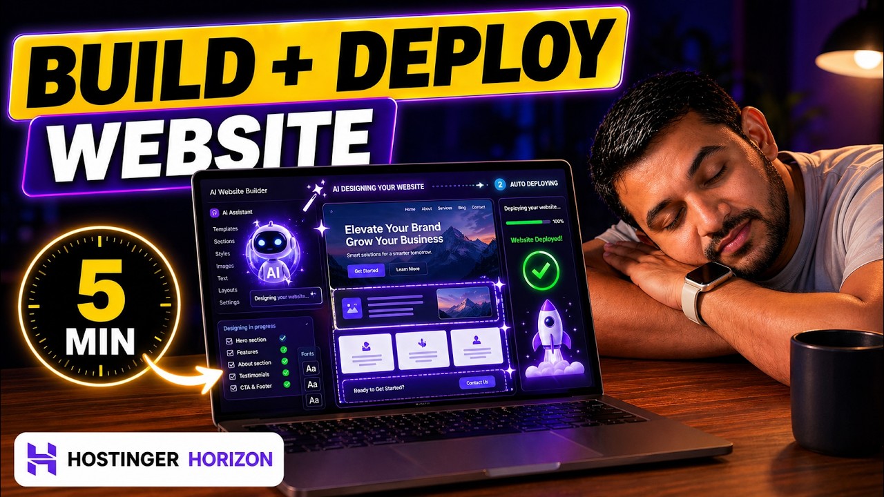 🔥AI Built & Deployed a Website in Just 5 Minutes | No Touch - No Code Skill | Hostinger Horizon