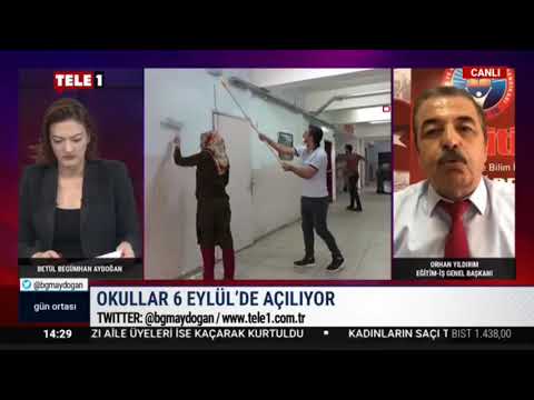 Genel Başkanımız Orhan Yıldırım, Tele 1 TV`de, Cumhurbaşkanı Erdoğan`ın aşı olmayanlara test şartı getiren, yüz yüze eğitim açıklamasını değerlendirdi. | EĞİTİM İŞ