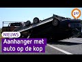 Lange file door op de kop geslagen auto