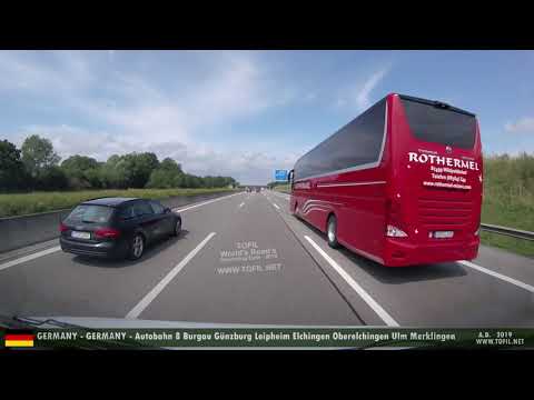 1052 GERMANY - Autobahn 8 Burgau Günzburg Leipheim Elchingen Oberelchingen Ulm Merklingen 2019 TOFIL