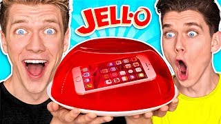 10 FUNNY PRANKS + PRANK WARS!!! **PHONE IN JELLO** Learn How To Make Funny Easy DIY Food & Candy