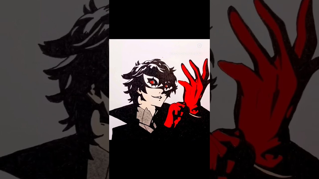 Drawing of Joker from Persona 5 #persona5 #anime #art #artist #gaming #naruto #chainsawman