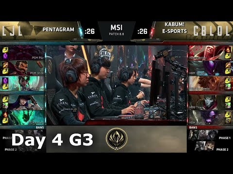 PENTAGRAM vs KaBuM! e-Sports | Day 4 LoL MSI 2018 Play-In Group Stage | PGM vs KBM