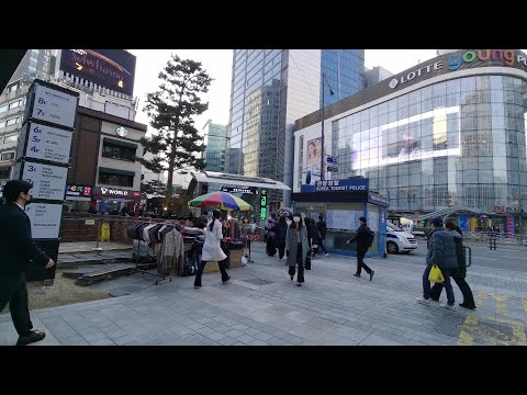 Caminhe de Myeong-dong até o mercado Namdaemun em Seul, Coreia do Sul