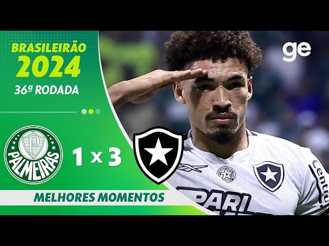 Gols e lances de Palmeiras x Botafogo