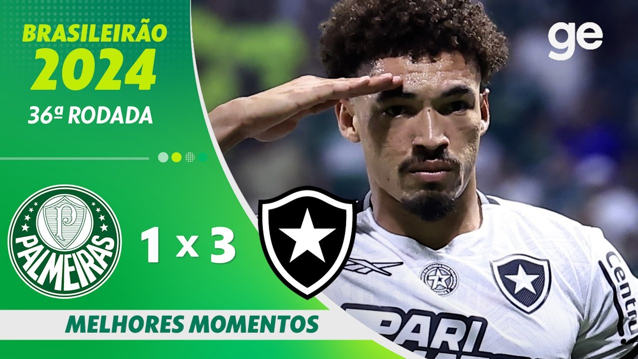 VÍDEO | Gols e melhores momentos da gigante vitória do Botafogo sobre o Palmeiras no Allianz Parque