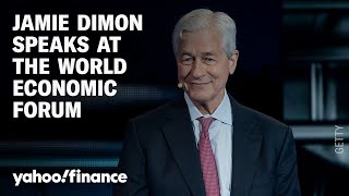 JPMorgan Chase CEO Jamie Dimon delivers remarks at the World Economic Forum