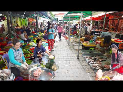 Boeng Tompun Market & More - Fresh Market Food & People Activities - Cambodia Food Vlog