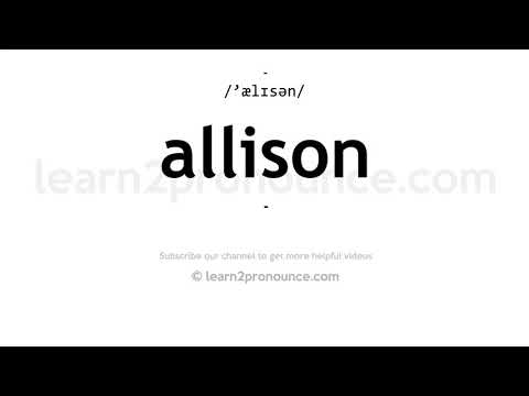 How to pronounce Allison | English pronunciation