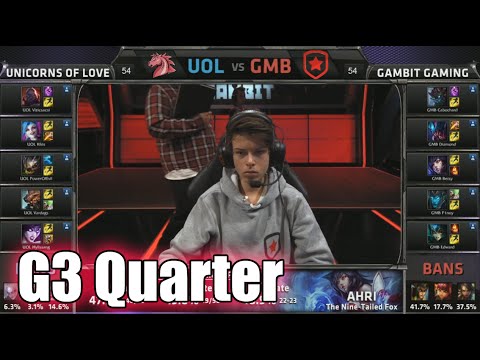 Gambit vs Unicorns of Love | Game 3 Quarter Finals S5 EU LCS Spring 2015 playoffs | GMB vs UOL G3