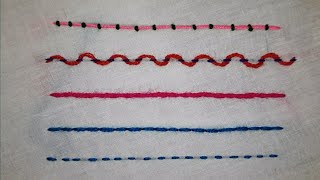5 Basic Hand Embroidery Stitch For Beginners  ||  Easy Basic Stitch Tutorial