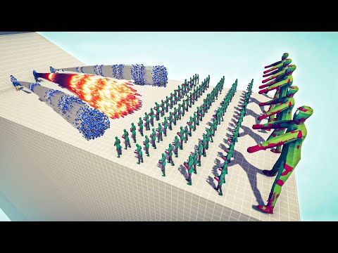 100x ZOMBIE + 5x GIANT vs TRIO GODS - Totally Accurate Battle Simulator TABS