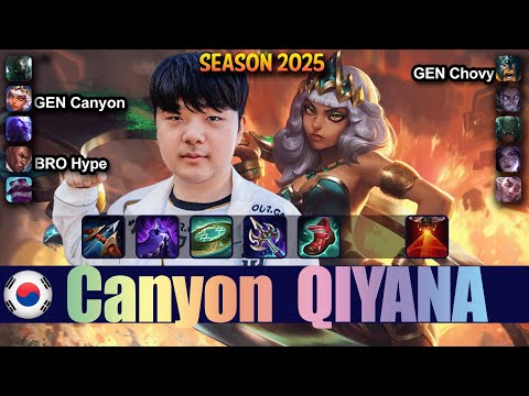 GEN Canyon QIYANA vs SYLAS Jungle - Patch 25.18 KR Ranked | lolrec
