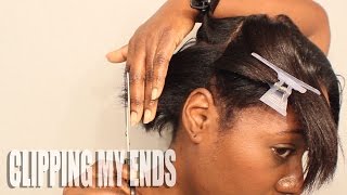 Natural Hair| Clipping the Ends and Shaping my Straighten Natural Hair| BEAUTYCUTRIGHT