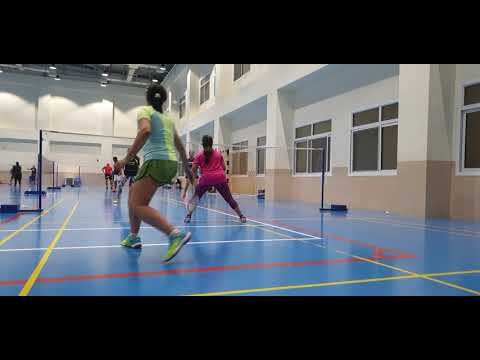 Biji / Shruti vs Lena / Nidhi - Badminton Training 10-02-19