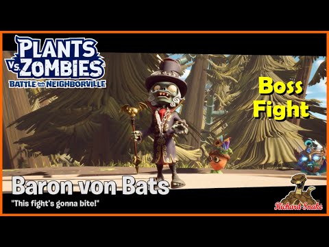 PvZ 3: Battle for Neighborville Garden Ops Baron von Bats Elite Boss Fight Gameplay - No Comment