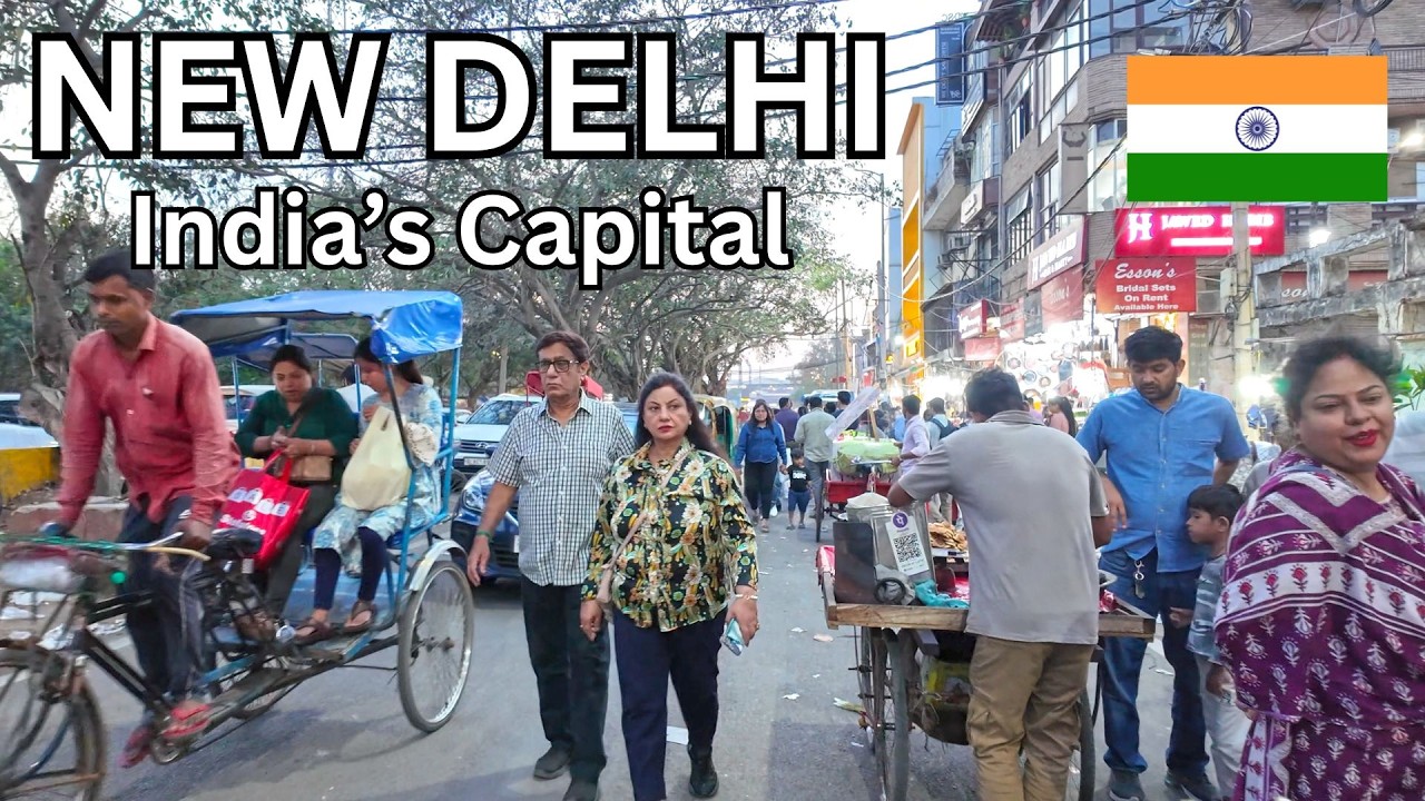 Immersive street-level walking tour through Delhi (Market), India, showcasing authentic urban landscapes, local architecture, and the vibrant atmosphere of the city's neighborhoods