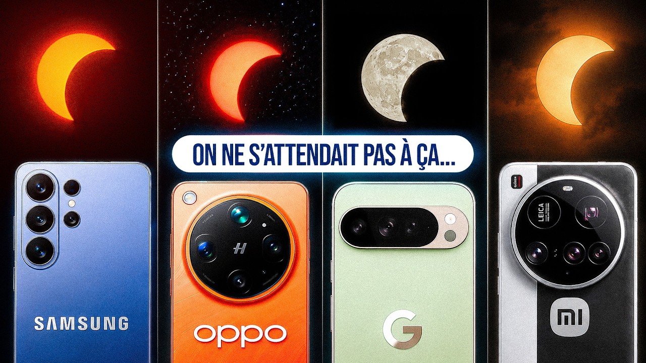 Quel smartphone a pris LA MEILLEURE photo de l'&eacute;clipse ? (comparatif) - YouTube