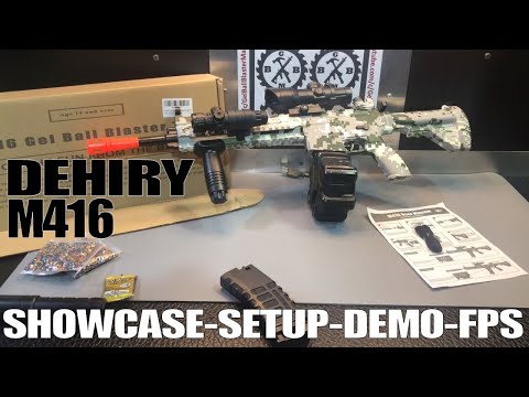 Showcase-Setup-Demo & FPS: DEHIRY/RIUZI M416 Gel Ball Blaster - Medium Size-Mechanical Mags