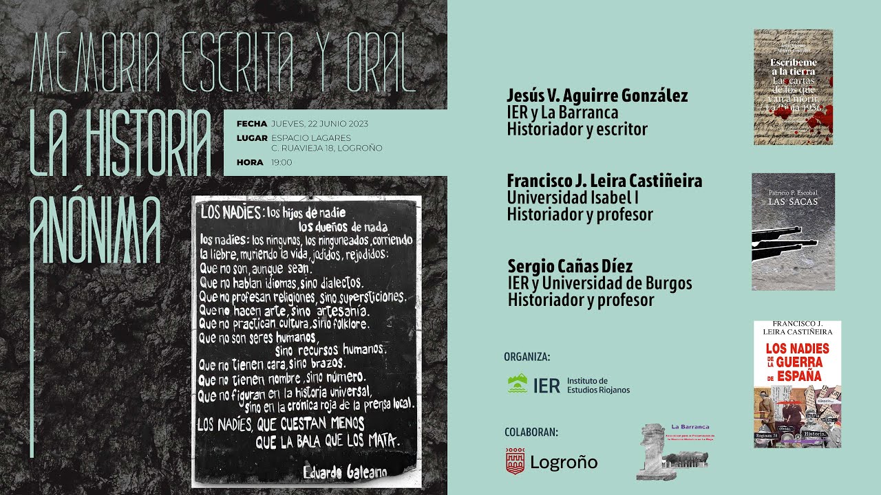 Presentación de "Los Nadies de la Guerra de España" en el Instituto de Estudios Leoneses