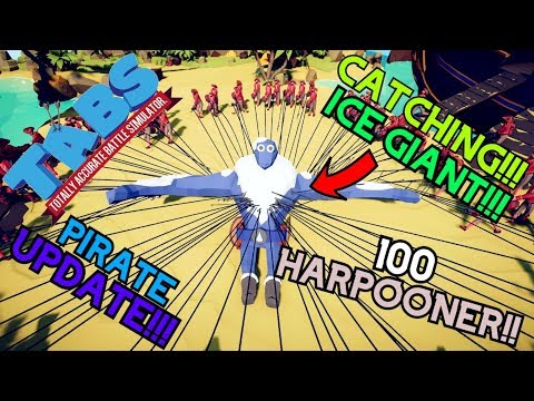 TABS | 100 Harpooner Vs Every Units (Pirate Update!) - Total Accurate Battle Simulator
