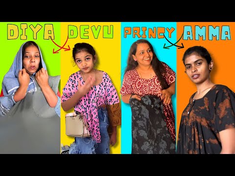 CHARACTER SWITCH CHALLENGE 🤣 | Diya 🔁 Devu  | Amma 🔁 Princy