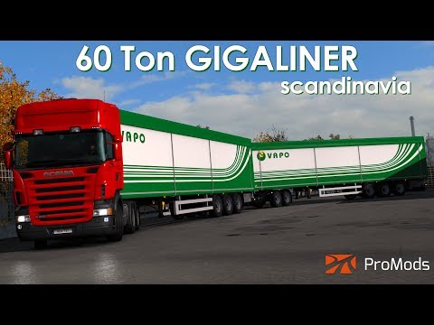 ETS2 | 60 Tonne Scandinavian Gigaliner | ProMods | Scania R480 Kraker Walkingfloor Double Trailer