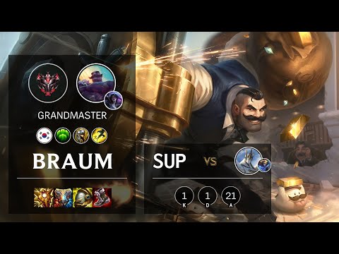 Braum Support vs Galio - KR Grandmaster Patch 10.25b