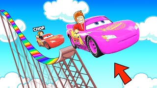 ROBLOX CHOP AND FROSTY JUMP CARS IN CAR STUNT CHALLENGE