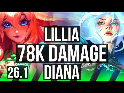 LILLIA vs DIANA (JGL) | 78K damage, Good KDA: 16/2/24 | EUW Master | 26.1