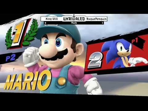 Unrivaled 3 WiiU - KingWill (Sonic, Cloud) vs RoguePenguin (Mario) - Pools